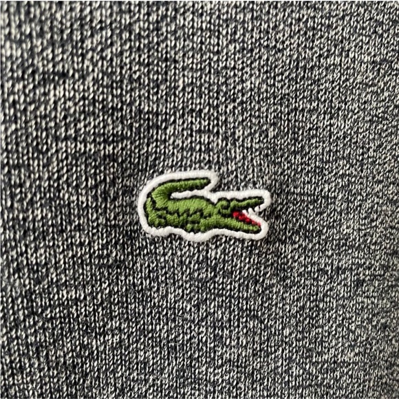 Lacoste Men's Half Zip Lightweight Interlock Sweatshirt Navy Heather Alligator M - Picture 2 of 4